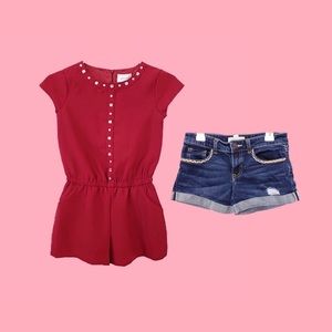 Girls Size 10 Bundle Lot NWT Romper & Denim Shorts